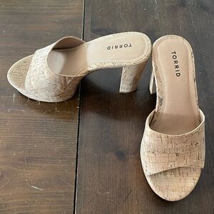 Torrid Cork Open Toe Platform Heel Sandal 10.5WW  NWOB